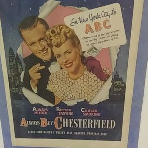 1946 Original Chesterfield Cigarettes Magazine Ad